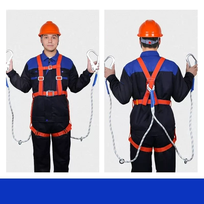 Đai an toàn làm việc ở độ cao toàn thân Bảo hiểm chống mài mòn năm điểm chống rơi ngoài trời công trường Bộ dây an toàn tiêu chuẩn quốc gia dây an toàn 1 móc