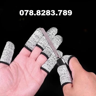 Bộ ngón tay chống cắt mới chống mài mòn bảo hiểm lao động làm vườn hái phần cứng khắc cắt công việc bảo vệ năm cấp bộ móng tay