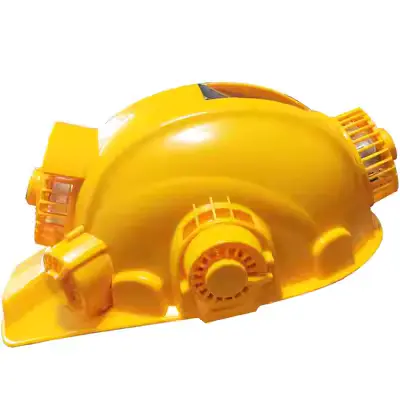 mũ bảo hộ màu vàng Mũ bảo hộ có quạt làm mát bằng năng lượng mặt trời tích hợp sạc mũ điều hòa không khí mũ bảo hộ điện lực