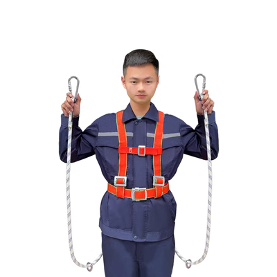 Dây đai an toàn công việc tầm cao dây an toàn tiêu chuẩn quốc gia độ cao chống mài mòn xây dựng bán thân toàn thân móc đôi năm điểm móc đôi dây an toàn 2 móc