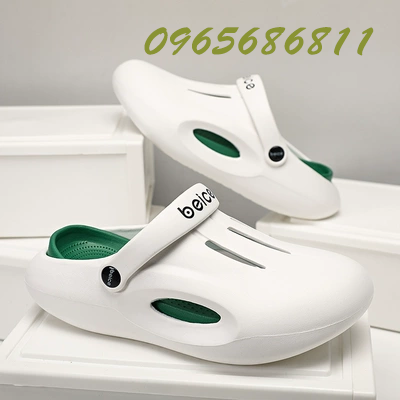 Giày lỗ trắng 2023 mùa hè mới mặc bệnh viện phòng mổ bác sĩ y tá Dép Bao Đầu chống trượt dép spa dép tĩnh điện