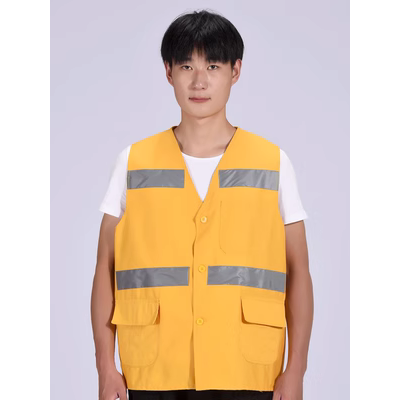 Đường sắt áo phản quang màu vàng áo vest bông polyester dày tăng phân bón xây dựng quần áo bảo hộ văn phòng kỹ thuật in ấn quần áo phản quang áo lưới công nhân