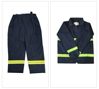 Bộ đồ chữa cháy 02 Bộ đồ chữa cháy Bộ đồ chống cháy dày với đai bông chống cháy Bộ đồ bảo hộ chữa cháy 5 món quần áo công nhân xây dựng