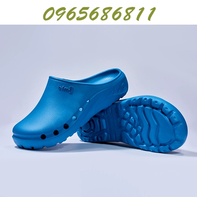 dep chong tinh dien Dép phòng mổ nhân viên y tế giày eva Baotou đặc biệt chống trượt giày có lỗ thoáng khí màu xanh dép y tá icu dép đi trong phòng sạch dép mang trong spa