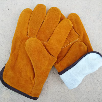 Jiahu Găng tay hàn da bò ngắn Máy hàn chống vảy Mềm cách nhiệt bền ở nhiệt độ cao Găng tay bảo hộ lao động găng tay hàn xì giá bao tay hàn