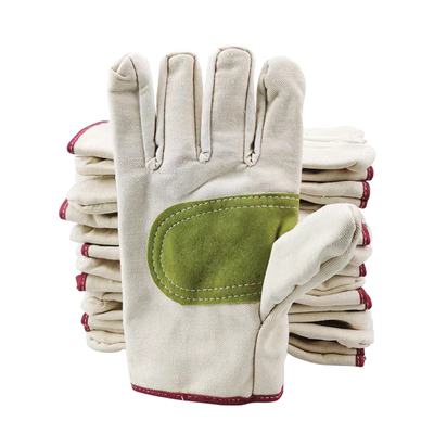 Găng tay vải hàn bảo hiểm lao động chịu mài mòn nơi làm việc dày chống mài mòn kéo dài 24 dòng găng tay vải 2 lớp nam găng tay hàn