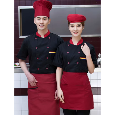 Quần áo làm việc đầu bếp nhà hàng ngắn tay nữ nhà hàng khách sạn quần áo làm bếp mùa đông dài tay mùa hè thoáng khí đồng phục bếp 