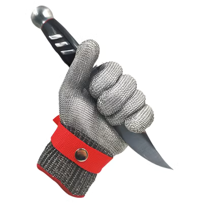Găng tay chống cắt Luokeyan, dây thép dày cấp 5, chống đâm, chống dao, chống mài mòn, cắt may, găng tay bảo hộ lao động đồ tể nhà bếp dây bảo hộ