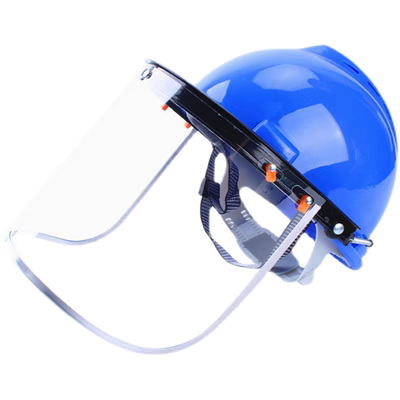 Màn hình bảo vệ mặt với mũ cứng công trường xây dựng chống giật gân trong suốt mài và cắt đai hàn giá đỡ mặt nạ bảo vệ nón hàn mũ hàn tự động