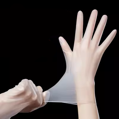 Vệ sinh hộ gia đình găng tay nitrile trắng dùng một lần cao su tpe kiểm tra không bột cao su bảo vệ đặc biệt bền găng tay cao su cầu vồng