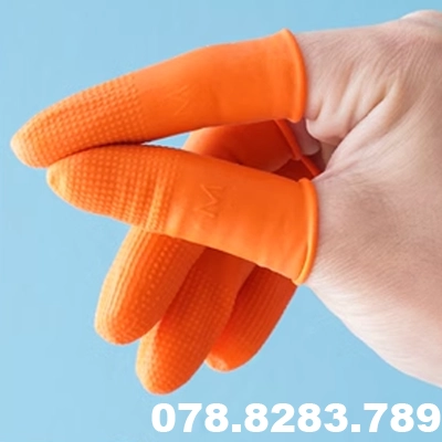 Bao ngón tay bảo vệ bảo hiểm lao động chịu mài mòn cao su dày chống trượt bảo vệ ngón tay Bao ngón tay hình xăm dùng một lần bao ngón tay bao bảo vệ