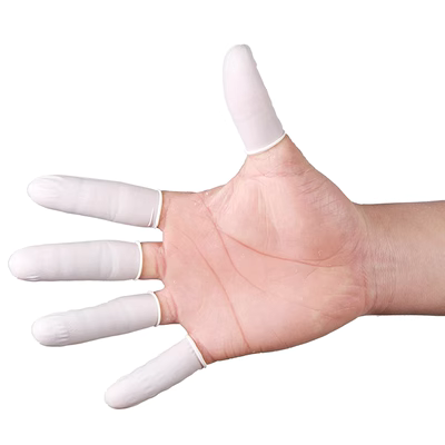Cũi ngón tay cao su Dùng một lần Cao su trắng bảo vệ Công nghiệp phấn chống thấm điện tử Làm đẹp móng tay Cũi ngón tay