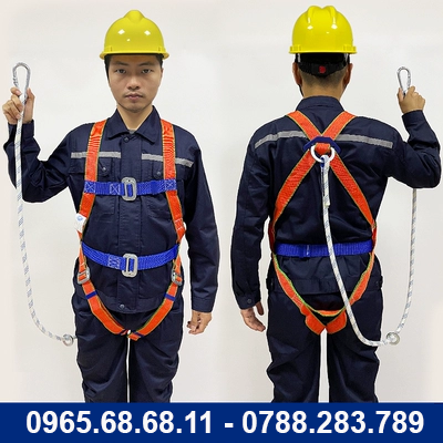 Đai an toàn khi làm việc trên cao Dây đai an toàn móc đôi năm điểm Dây an toàn tiêu chuẩn quốc gia công trường xây dựng Toàn thân móc bốn đôi dây bảo hiểm toàn thân