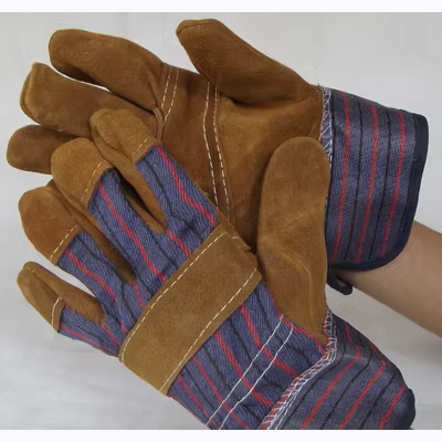 Găng tay hàn da bò ngắn 2 lớp Găng tay bảo hộ thợ hàn Găng tay bảo hộ lao động bền cách nhiệt, chịu nhiệt độ cao bao tay hàn chống cháy bao tay hàn xì