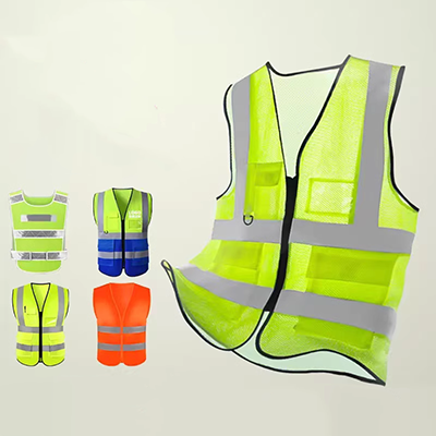 Lưới phản quang an toàn vest mùa hè thoáng khí công nhân xây dựng quần áo phản quang trang web an toàn lưới mùa hè vest tùy chỉnh áo phản quang có túi