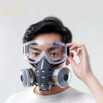Mặt nạ phòng độc phun sơn hóa chất đặc biệt khí độc chống khói chống độc bảo vệ đường hô hấp bụi mặt nạ toàn mặt mặt nạ phòng độc khí co 