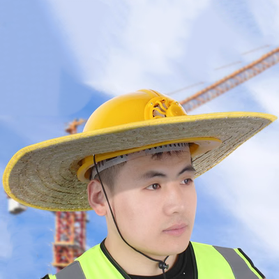 Công trường xây dựng mũ chống nắng nam mùa hè công nhân xây dựng mũ làm việc quạt năng lượng mặt trời mũ cứng che nắng cao cấp Quạt gắn mũ vành mũ bảo hộ