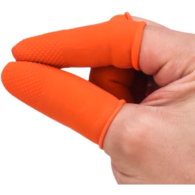 Cao su bảo vệ latex rỗ ngón cũi dày chống trơn trượt chịu mài mòn tiền giấy hoa văn thêu bảo vệ ngón tay dùng một lần cũi ngón tay