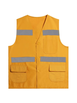 Đường sắt áo phản quang màu vàng áo vest bông polyester dày tăng phân bón xây dựng quần áo bảo hộ văn phòng kỹ thuật in ấn quần áo phản quang áo bảo hộ gile
