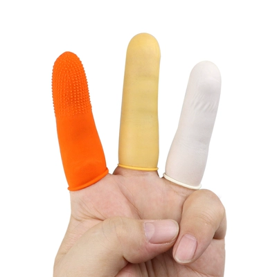 Bao ngón tay màu trắng cho công nhân làm việc trong nhà máy, phòng sạch bao ngón tay cao su chống tĩnh điện