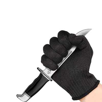 Găng tay mềm dây thép năm cấp chống cắt năm ngón tay an ninh đặc biệt ngoài trời chống bạo động dao đâm chiến thuật thép không gỉ chống mài mòn màu đen găng tay len giá rẻ